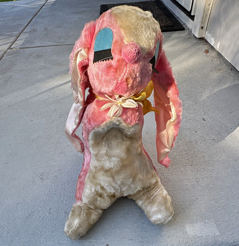 Plush pink white bunny - pink, &