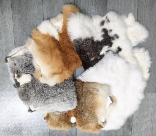 Tanned rabbit hide skin - 5x,