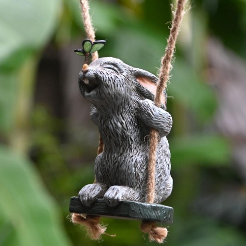 Garden rabbit statues - garden, cute